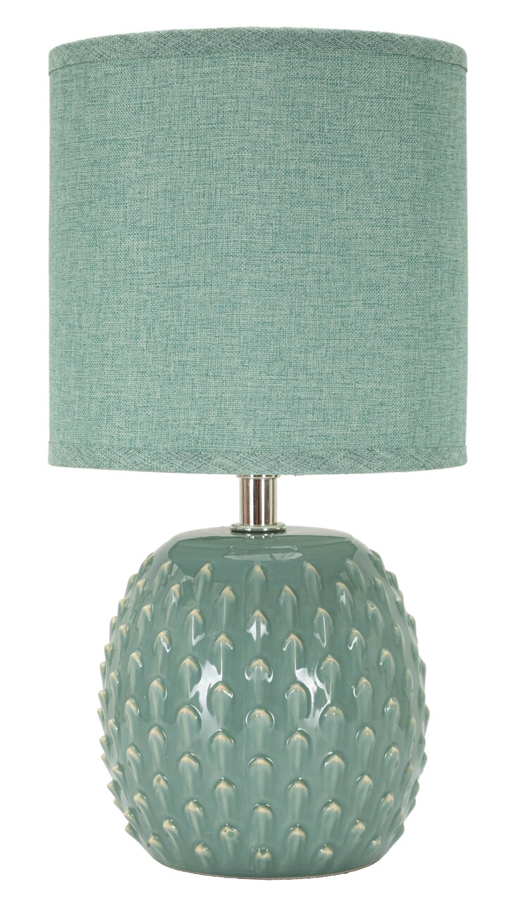 Lampa de masa Pontus, Mauro Ferretti, 1 x E14, 40W, 14x27 cm, ceramica/fier/textil, albastru deschis - imagine 7